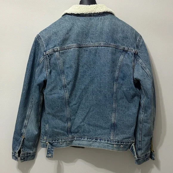 Levi's Blue Denim Sherpa Collar Jacket - Picture 2 of 6